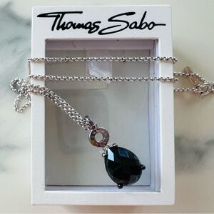 LUXE RARE retired Thomas Sabo Black Onyx Necklace w/ fine Sterling Silver Chain